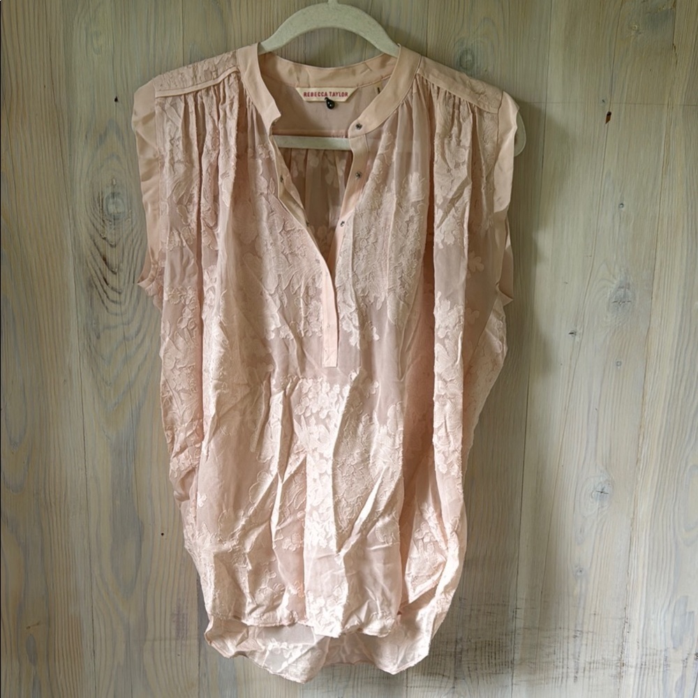 Rebecca Taylor Silk Cotton Sleeveless Blouse Size 2